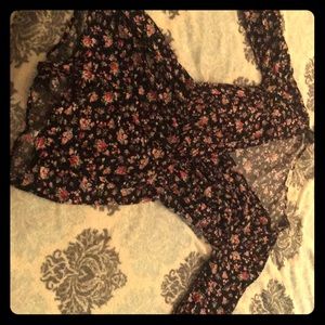 A beautiful Rose flower black and pink romper